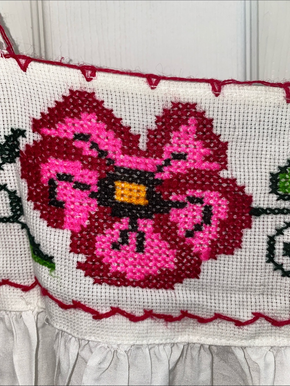 Hand Embroidered Floral Peasant Top - Picture 2 of 10